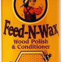 Howard Products Beeswax Wood Polish & Conditioner, Feed-N-Wax for Wood Furniture Polish, 16 oz, Orange