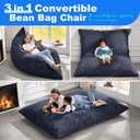 Hobestluk Adult Bean Bag Chair 3 in 1 Convertible Large Bean Bag Sofa