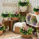20 Pcs Artificial Plants Outdoor, Realistic Faux Greenery & Flowers UV Resistant Fake Plastic Begonia Morning Glory Eucalyptus Fern for Outdoor Decorations Patio Garden Front Porch Yard Decor