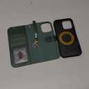 OCASE for iPhone 16 Pro Max Case Detachable Wallet Case with Card Holder, 2 in 1 Pu Leather Flip Folio with RFID Blocking Stand Wrist Strap Shockproof Phone Cover 6.9 Inch 2024, Blackish Green