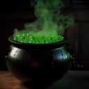 8" Black Cauldron Bucket – Halloween Candy Bowl, Trick or Treat, St. Patrick's Pot of Gold Decor, Witch Kettle for Party Supplies