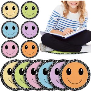 12 Pcs Smile Composition Notebook Carpet Squares for Classroom, 16 x 13.5 inches