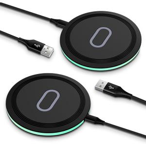 Samsung Fast Wireless Charger Pad, 2 Pack 15W Wireless Charging Pad Fast Charging Station for Samsung Galaxy S24 S25 Edge S23 FE S23 S22 S21 Note 20,iPhone 16 15 14 13 Pro Max,Pixel 9 8a 8Pro 7a 7