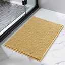 SUBRTEX Bathroom Rugs Chenille Bath Rug, Soft Short Plush Bath Mat, Water Absorbent Shower Mat, Quick Dry Machine Washable(Yellow, 18" x 24")