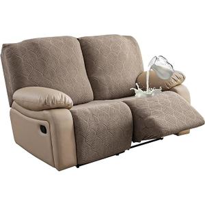 100% Waterproof Recliner Loveseat Cover, 2 Pieces Stretch Recliner Sofa Slipcovers Washable Couch Cover Furniture Covers for Pets, Dogs, Kids (Taupe, 2 Seater)