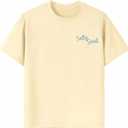 QJQ Girl's Cute Graphic T Shirts Short Sleeve Crewneck Tees Summer Trendy Preppy Tops Clothes (Beige)