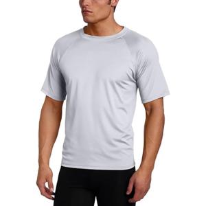 Kanu Surf Men's Short Sleeve UPF 50 Swim Shirt Rash Guard Sun Shirt, (Grey), 