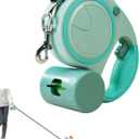Retractable Dog Fancy Leash with Flashlight and Dispenser, 16 ft Dog Retractable Leash is Perfect for Safe and Comfortable Walking with Your Pet - Suitable for Dogs - Green