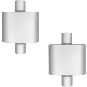 Pair of 3" ID Center/Center Single Chamber Mufflers - Aggressive Deep Sound, Aluminized Steel, Weld/Clamp-On (13" Total Length)