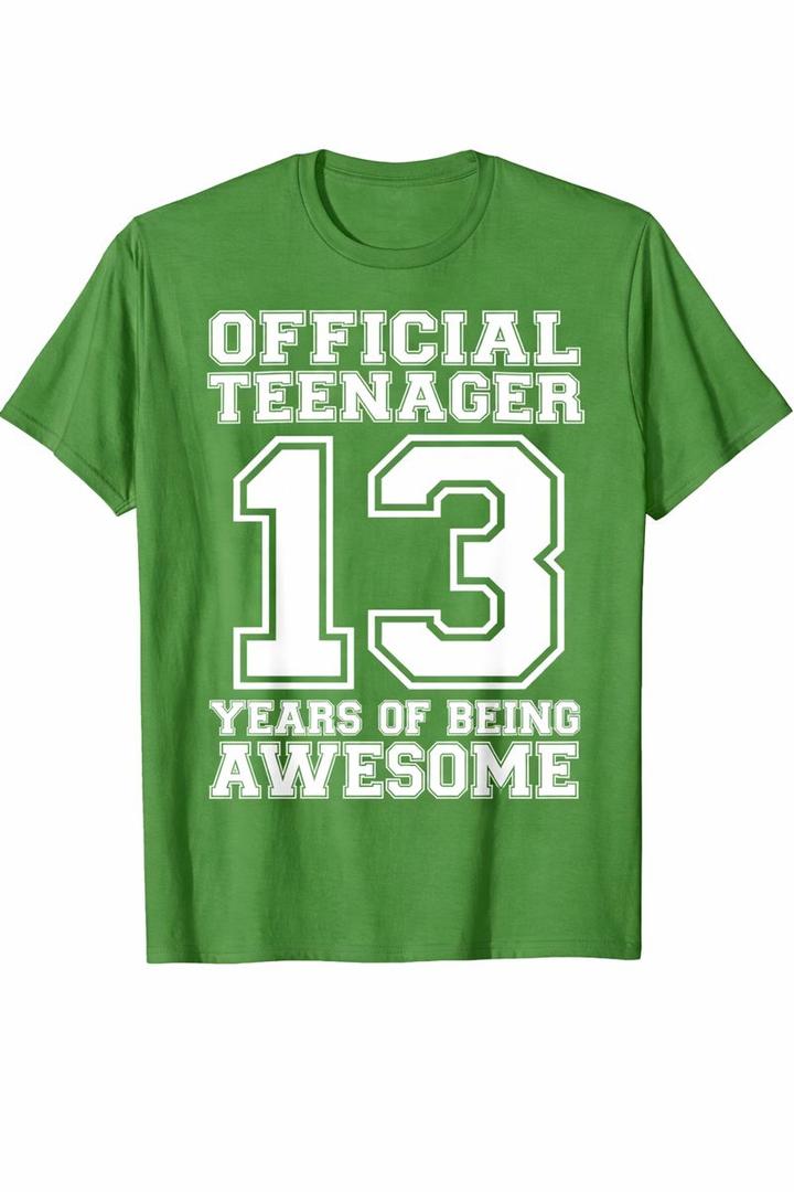 Official Teenager 13th Birthday Gifts 13 Year Old Boys Girls T-Shirt, Large