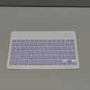 Bluetooth Keyboard and Mouse Combo Rechargeable Portable Wireless Keyboard Mouse Set for Apple iPad iPhone iOS 13 and Above Samsung Tablet Phone Smartphone Android Windows (10 inch Purple)