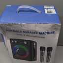 VOSOCO Karaoke Machine, Portable Bluetooth Karaoke Speaker with 2 Wireless Microphones, PA System for Adults Kids with LED Lights & Echo Adjustment, Supports TWS/TF/USB/AUX for Home Party