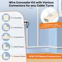 126in Cord Hider Kit, Wire Hiders for TV on Wall, Paintable Cable Management Kit, Wire Cover for Wall Mount TV, Hide Wires Along Wall, Beige Cord Cover Wall Wire Management, 8xL15.7in W0.95in H0.55in