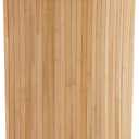 GarveeHome Corner Laundry Hamper with Lid, 15.3 Gal / 58 L Large Foldable Bamboo Laundry Basket with Washable Liner Bag, Wicker Clothes Hamper for Bedrooms Bathrooms Apartments, Natural