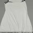 NauLon Womens Summer Casual Party Sexy Square Neck Sleeveless Short Dress Bodycon Party Club Mini Dresses (US, Alpha, Medium, Regular, Regular, White with Black Trim), M