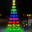 7FT Outdoor Christmas Tree, RGB Color Changing Pre-lit Smart Cone Christmas Tree with LED Lights, App&Remote Control, DIY Multi-Color Lightshow, Music Sync, Christmas New Year Decoration
