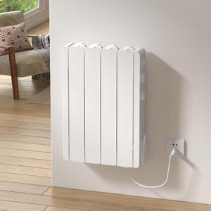 Electric Wall Heater for Indoor Use 700W Adjusting Thermostat Convection Space Heater Freestanding with Wheels Plug-in Electric Panel Heater Easy Control Knob Switch, Safety Features