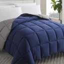 Cosybay Down Alternative Comforter (Blue/Grey, Full) - All Season Soft Quilted Full Size Bed Comforter - Duvet Insert with Corner Tabs -Winter Summer Warm Fluffy, 82x86 inches