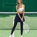LouKeith Skirted Leggings for Women Athletic Skirt with Leggings Tennis Skirt Yoga Running Golf Skirts with 4 Pockets (Blue, M)