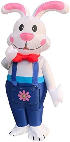 Arokibui Inflatable Easter Bunny Costume Adult Blow up Rabbit Costume Rabbit Mascot Suit Fancy Dress Unisex