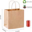 COGLARING 100Pcs Brown Gift Bags with Handles - 11x5.9x11 Inch Kraft Paper Bags for Parties, Weddings, Shopping, Grocery, Takeout & Retail - Bulk Brown Paper Gift Bags