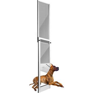 Large Dog Door for Sliding Glass Door, Aluminum Alloy Sliding Door Dog Door Insert for Patio Pets Door with Lockable Panel Magnetic Closure Ideal for Large Dogs Cats