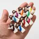 60 Pcs Mini Jesus Figures Tiny Jesus Loves You Figurine Miniature Religious Christ Savior Doll for Sunday Easter Egg Stuffers Gift (60, Multicolor&Blue)