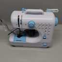 Portable Sewing Machine for Beginners, Mini Electric Sewing Machine with 12 Stitches 2 Speeds Foot Pedal, Dual Power Small Handheld Sewing Machine for Home Travel Easy to Use Blue Maquina de Coser