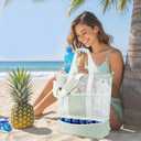Bluboon Mesh Beach Tote Bag with Cooler Compartment Insulated Detachable Picnic Bag with Zipper and Pocket Pool Bag for Women