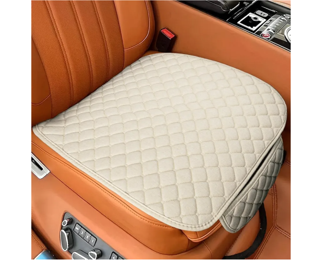 Car Seat Covers Front Seats, Luxury Leather Waterproof Non-Slip Seat Protector Universal Fit for Most Cars SUVs Trucks Pick-ups, White and Black Car Accessories Interior(Front White)
