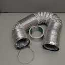 Zonon Dryer Vent Hose 3 Inch X 25 Feet Flexible Aluminum Foil Ducting Non Insulated with Stainless Steel Clamps and Aluminum Tape for Pipe, HVAC Heating Cooling Ventilation and Exhaust(Silver)