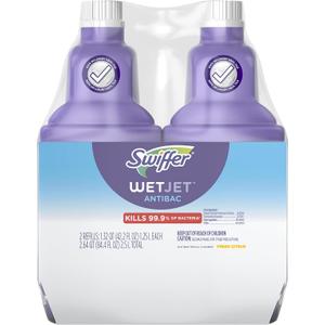 Swiffer WetJet Solution Refill for Floor Mopping and Cleaning, All Purpose Multi Surface Floor Cleaning Solution, Fresh Citrus Scent, 1.25 Liters (2 Pack)