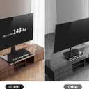FITUEYES Universal TV Stand with Power Outlets for 50-85 inch TVs, Swivel&Height Adjustable Tall TV Stand for Bedroom Living Room, 27.5''Large Tempered Glass Base Holds up to 110 lbs.