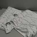 Kotile Silver White Curtains 95 Inches Long, Metallic Silver Foil Tree Branch Glitter White Curtains for Living Room, Grommet Privacy Semi-Sheer Curtains, 52 x 95 Inch, 2 Panels, Silver White