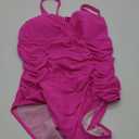 Women's Plus Size One Piece Swimsuits Tummy Control Cutout Swim Romper Bathing Suit V Neck Bow Ties Swimwear XL (4X-Large Plus)