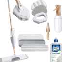 Quick Shine Ultimate Gold Spray Mop Kit | All-in-One 11 Pc Kit w/ Interchangeable Attachments | Floor Cleaner Included | No Batteries Needed | Pro Cleaning System for All Floor Types | 2-in-1 Mop