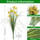 6 Bundles Artificial Flowers for Outdoors Fake Silk Flowers UV Resistant No Fade Plastic Flowers for Spring Summer Outside Garden Porch Window Box, Indoor Table Vase Home DecorYellow