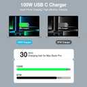 Mac Book Pro Charger - 100W USB C Laptop Charger Compatible with MacBook Pro 16, 15, 14, 13 Inch, MacBook Air M1 M2 M3 M4, iPad Pro/Air and All Type C Device, Type C to C Fast Charger
