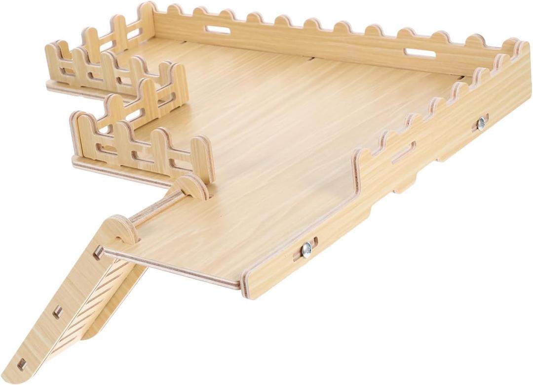 Hamster Activity Platform with Ladder and Fence Sturdy Wooden Climbing Stand for Dwarf Hamsters Gerbils and Mice Enhanced Play Area for Secure Exploration