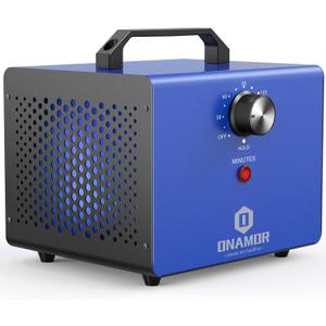 ONAMOR Ozone Generator 80000mg, Ozone Machine Odor Removal, Ozone Ionizer Deodorizer, High Efficiency Ozone Odor Eliminator for Home, Car, Smoke, Basement and Pet Room, Blue