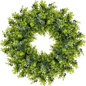 28'' Boxwood Wreath for Front Door, Spring Wreaths for Outdoor Indoor Decor