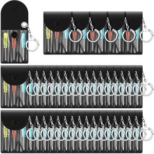 Jutom 40 Set Mini Screwdriver Keychain Set Bulk Includes 3 Mini Screwdrivers in a Portable Pouch with Snap with Hook Bulk Adult Men Employee Coworkers Gifts Father's Gifts for Men Tool Party Favors