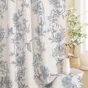 MitoVilla Blue Farmhouse Shower Curtain Set, Cotton Floral Hummingbird Cottagecore Spring Shower Curtains for Bathroom, Modern Country Bathroom Dcor, 72" W x 72" L