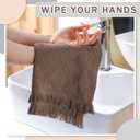 HunnmingRe 4 Pack Boho Hand Towel for Bathroom Kitchen 14x30 Inch 100% Turkish Cotton Spring Boho Decorative Towel Waffle Farmhouse Bathroom Decor Absorbent Soft Guest Gift (Beige, Gray, Curry, Pink)