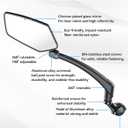Bicycle Mirror for Handlebars 360 Adjustable and Rotatable, Wide E Bike Mirror Handlebar Mount with Long Arm, Safe HD Bike Rear View Mirror for Scooter, Motorcycle, Foldable Ebike Accessory Left 1PCS