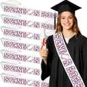 8 Pcs White Senior Sashes Class of 2026, Baseball Senior 2026 Sash for High School College Graduation Decorations Cheerleader Celebration Class Competition Sports Party Favors