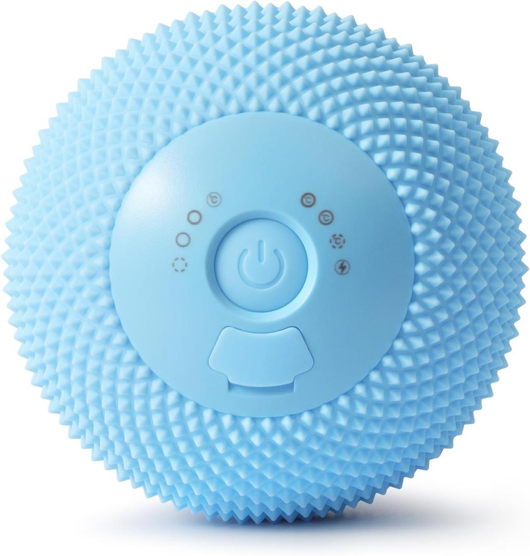 Vibrating Massage Ball with Heat, 7 Modes, Memory, Myofascial Release, Deep Tissue Muscle Recovery Ball for Trigger Point Massage - Mobility Ball Back & Hip Flexor Release Tool (Blue)