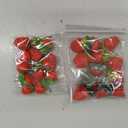 24 Pieces Artificial Strawberries 2.16inch/2.36inch/2.75inch Faux Realistic Strawberry Plastic Simulation Fake Fruit Decoration for Garden Decoy Bird Deterrent Photography Prop