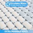 Fratillico - Non-Slip Shower Mat with Suction Cups - Quick Dry Bathtub Mat with Drain Holes - Machine Washable PVC Bathroom Mat (Blue 15.74" x 28.74")