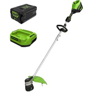 Greenworks 60V 16" Brushless Cordless String Trimmer - 65min Runtime for 2-Mile Fence Lines & Large Properties, 2X Quieter Than Gas, 2.5Ah Battery/Charger Included